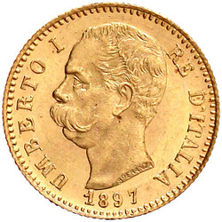 7686: Ausländische Goldmünzen und -medaillen, Italien- Königreich, Umberto I., 1878-1900