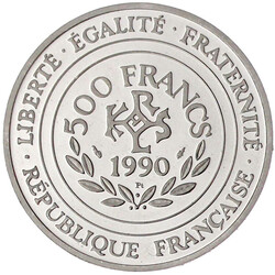 500 Francs/70 ECUS PLATIN 1990 Karl der Grosse. 20 g. fein. Auflage ...