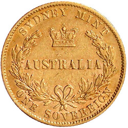Sovereign 1870 mit AUSTRALIA. 7,99 g. 917/1000. sehr schön