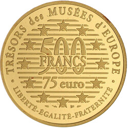 500 Francs/75 Euro 1996, Bronzeskulptur Le Penseur (der Denker). 1 ...