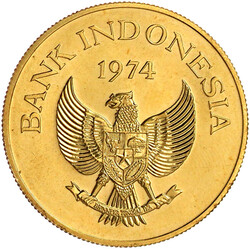 100.000 Rupiah 1974, Komodowaran. 33,43 g. 900/1000. Auflage max. ...