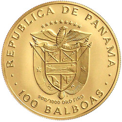 100 Balboas 1975. 500. Geburtstag Balboas. 8,16 g. 900/1000. Polierte ...