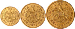 3 Stück: offizielle Goldausgaben der Staatsbank 1965. Tecun Uman (um ...