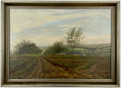 3 Gemälde, jeweils rückseitig mit Aufkleber von 1928, 1929, bzw. ...