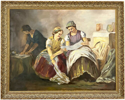 2 Gemälde, rot signiert KOCSIS (vermutlich Ann Kocsis, gestorben ...