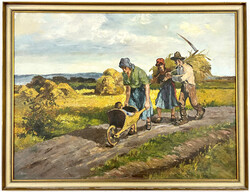 2 Gemälde, rot signiert KOCSIS (vermutlich Ann Kocsis, gestorben ...