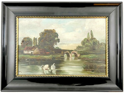 2 Gemälde, Öl auf Malplatte, beide signiert H.K., eines datiert ...