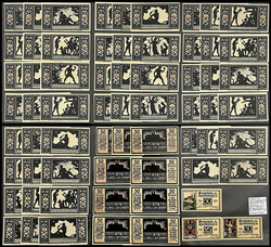 Stadt, 65 Scheine zu 25 Pfg. und 64x 50 Pfg. 1-6.1921 - 31.12.1924. ...