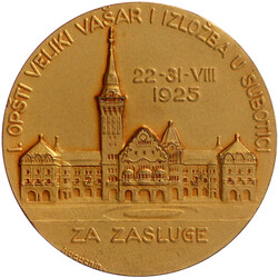 Vergoldete Bronzemedaille 1925 von Huguenin. Allgemeine große Messe ...