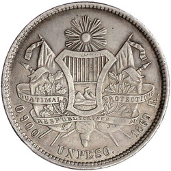 Peso 1869 R. sehr schön, kl. Kratzer