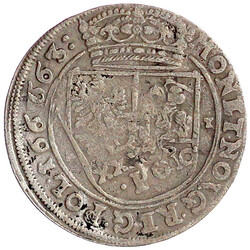 Gulden zu 30 Groszy 1663, durch interessanten verdrehten Doppelschlag ...