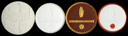 4 Porzellanmedaillen: Schlesische Heimatstätte 1922 weiß (43 mm), ...
