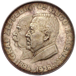 Silbermedaille 1928 Preuß. Staatsmünze, auf Graf Zeppelin, Dr. ...