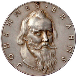Silbermedaille 1933. Johannes Brahms zum 100. Geburtstag. BAYER. ...