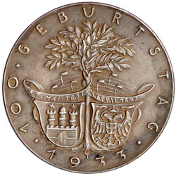 Silbermedaille 1933. Johannes Brahms zum 100. Geburtstag. BAYER. ...