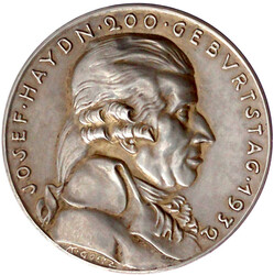 Silbermedaille 1932 auf Josef Haydn/Deutschlandlied. BAYER. ...