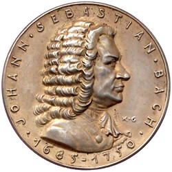 Silbermedaille 1935, auf den 250. Geburtstag v. Johann Sebastian Bach ...