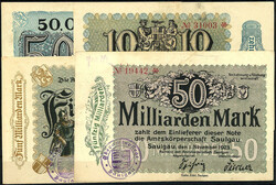 Amtskörperschaft, 9 Scheine von 1/2 Mio. bis 50 Mrd. Mark 1923 II-III