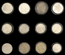 36 Silbermünzen aus 1806 bis 1992. Dabei u.a. 8 X USA: 1 X ...