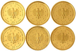 6 X 20 Euro Heimische Vögel, 2016 Nachtigall J, 2017 Pirol G, 2018 ...