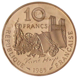 10 Francs Piedfort in Cu/Ni/Al 1985, Victor Hugo. Originalschatulle ...