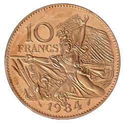 10 Francs Piedfort in Cu/Ni/Al 1984, Francois Rude. In ...