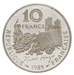 10 Francs Piedfort in Silber 1985, Victor Hugo. 22,8 g. 950/1000. In ...
