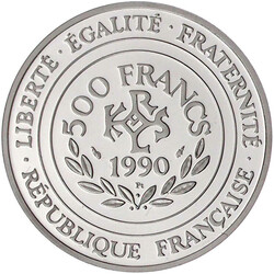 500 Francs/70 ECUS PLATIN 1990 Karl der Grosse. 20 g. fein. Auflage ...