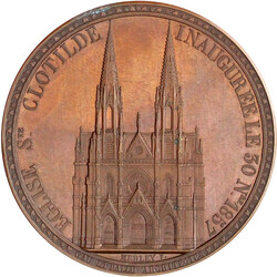 Bronzemedaille 1857 von Merley. Einweihung der Kirche St. Clotilde in ...