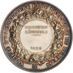 Silbermedaille 1869 von Borrel. Gesellschaft für Gartenbau und ...