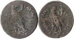 2 X AE Drachme 285/246 v. Chr. Zeuskopf r./Adler auf Blitzbündel l. ...