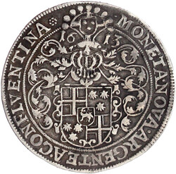 Reichstaler 1613, Koblenz. Hl. Petrus schreitet l. mit Schlüssel und ...