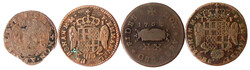 4 Kupfermünzen: Tari 1762, 2 Var. des Tari 1786 (Kopf des Johannes), ...