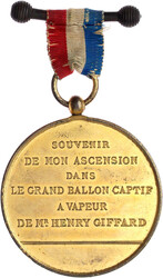 Tragbare vergoldete Bronzemedaille am Band 1878. Panorama von Paris ...