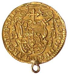 1/4 Dukat 1740. 0,84 g. sehr schön, gehenkelt