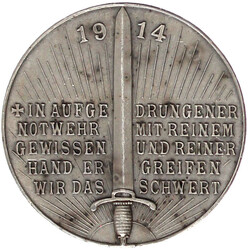 Silbermedaille 1914 v. Galambos und Grünthal, a.d. Reichstagsrede am ...