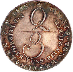 2/3 Taler 1813 C. vorzüglich/Stempelglanz, Prachtexemplar mit ...