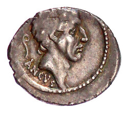 Denar 56 v. Chr. Kopf des Ancus Marcius n.r., dahinter Lituus/Reiter ...