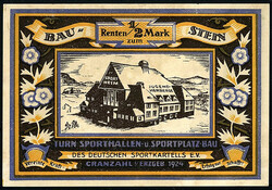 1/2 Rentenmark 1924. Deutsches Sportkartell E.V., Baustein. I- / II+, ...