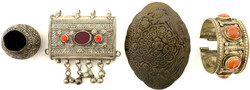 4 asiatische/orientalische Metall-Gegenstände: Laos kl. ...