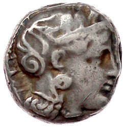 Tetradrachme 353/294 v. Chr. Kopf der Athena r./AΘE. Eule, dahinter ...