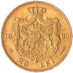 20 Lei 1883 B. 6,45 g. 900/1000. sehr schön/vorzüglich