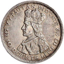 10 Litu 1936. vorzüglich, berieben