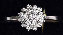 Damenring Weißgold 585/1000 mit 19 kleinen Brillanten (zusammen 0,25 ...