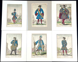 6 kolorierte Kupferstiche von Peter Schenk dem Älteren (1660 ...