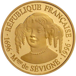 500 Francs 1996. 300. Todestag von Madame de Sevigne. 17 g. 920/1000. ...