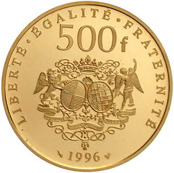 500 Francs 1996. 300. Todestag von Madame de Sevigne. 17 g. 920/1000. ...