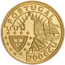 200 ECU 1994. D. Manuel I. 8,485 g. 916/1000. Im Etui mit Zertifikat. ...