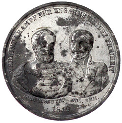 2 Stück: Bronze- und Zinnmedaille 1849 von Drentwett. Auf die beiden ...