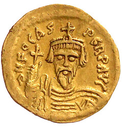 Solidus 607/609, Constantinopel, 7. Offizin. DN FOCAS PERP AVG. ...